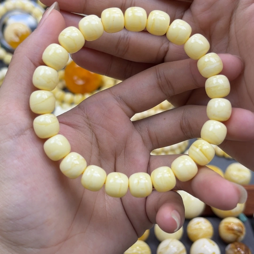 琥珀未镶嵌手串同料老邢手串10.1mm