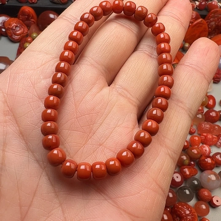 教***授南红玛瑙未镶嵌手串7