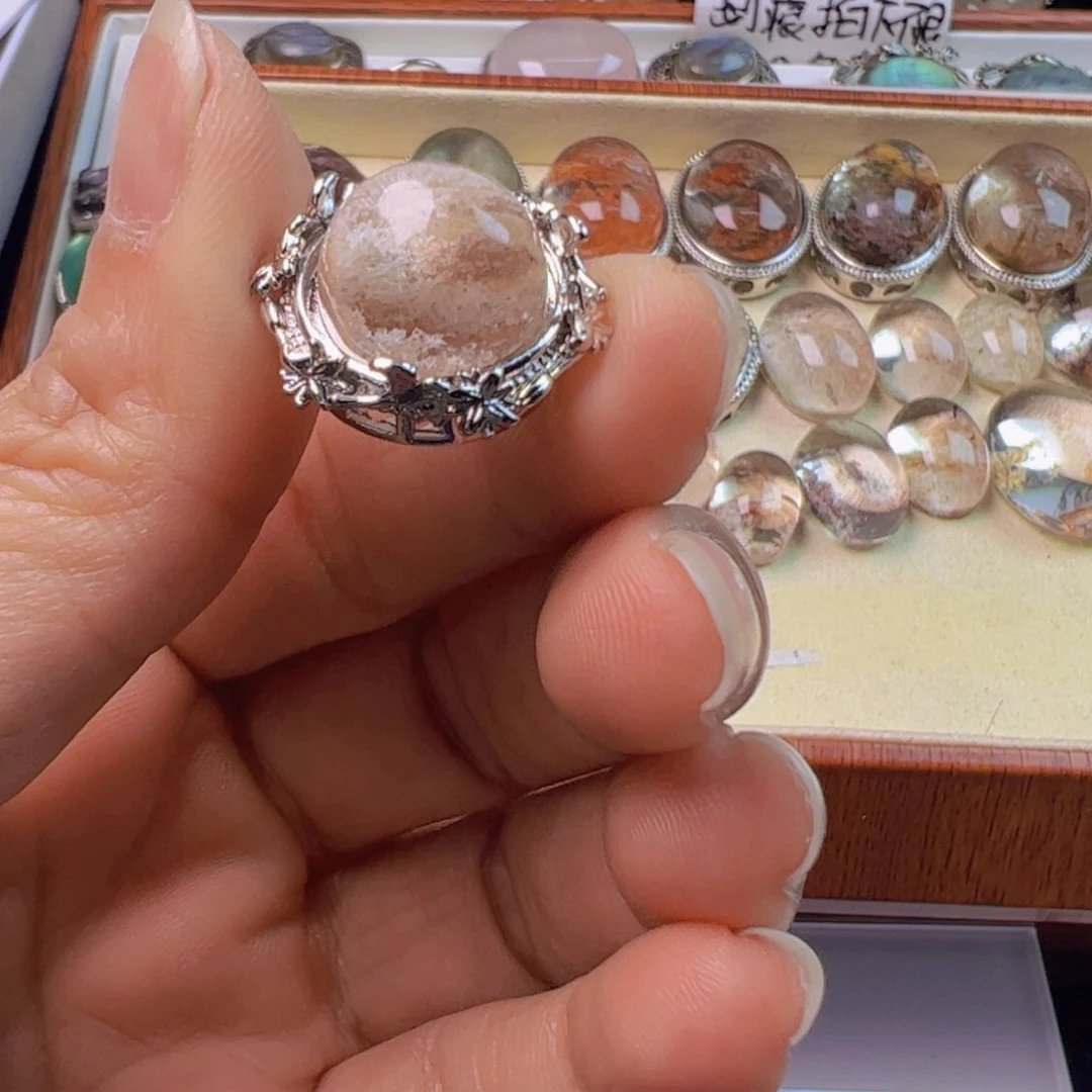 水晶手链银S800镀金镶嵌瑞