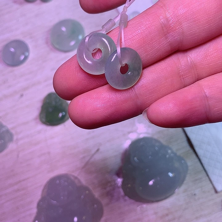 项链未镶嵌翡翠冰绿耳坠
