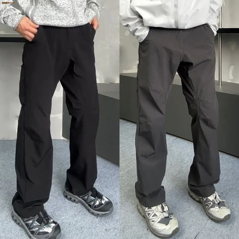 2025春秋新款美式立体软壳冲锋裤户外时尚百搭简约直筒修身休闲裤