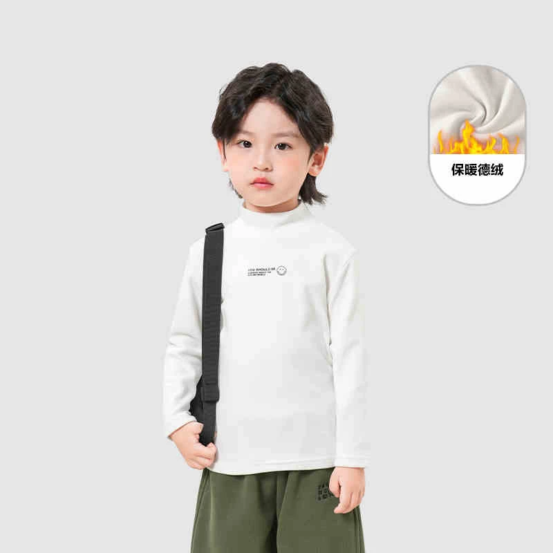 男童德绒打底衫长袖t恤冬装秋冬款婴儿童装宝宝小童保暖潮X4656