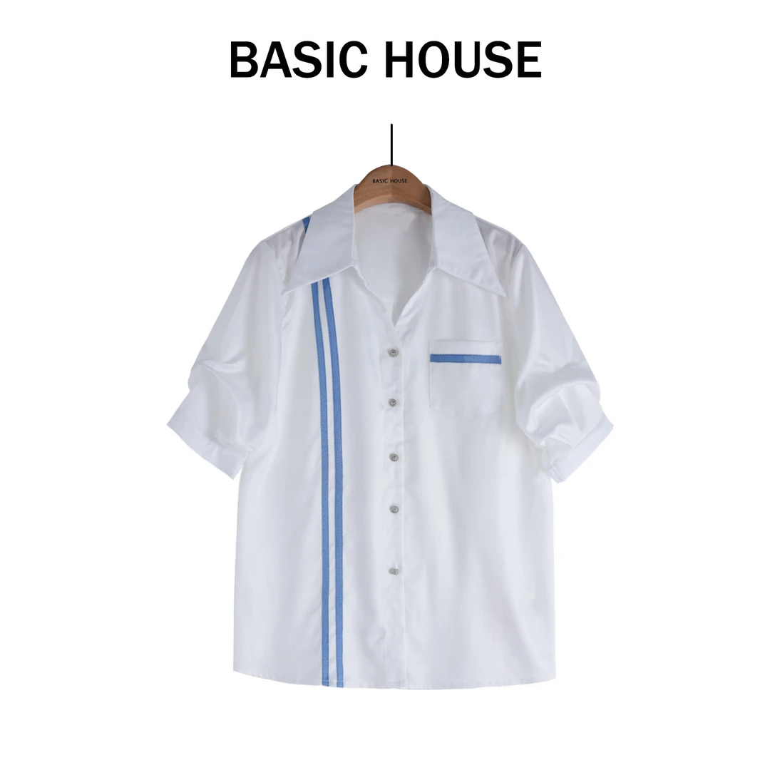 Basic House/百家好衬衣白色法式小众轻熟风名媛B1335B549J2