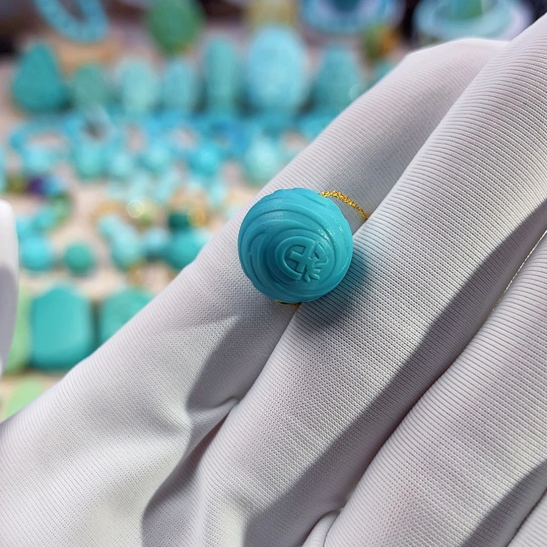 绿松石珠宝奇石未镶嵌12.2mm