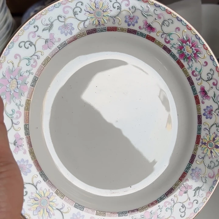 八寸白珐琅平盘一个