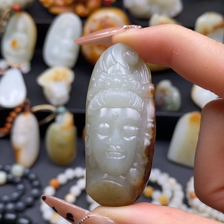 和田玉未镶嵌吊坠(不含链)