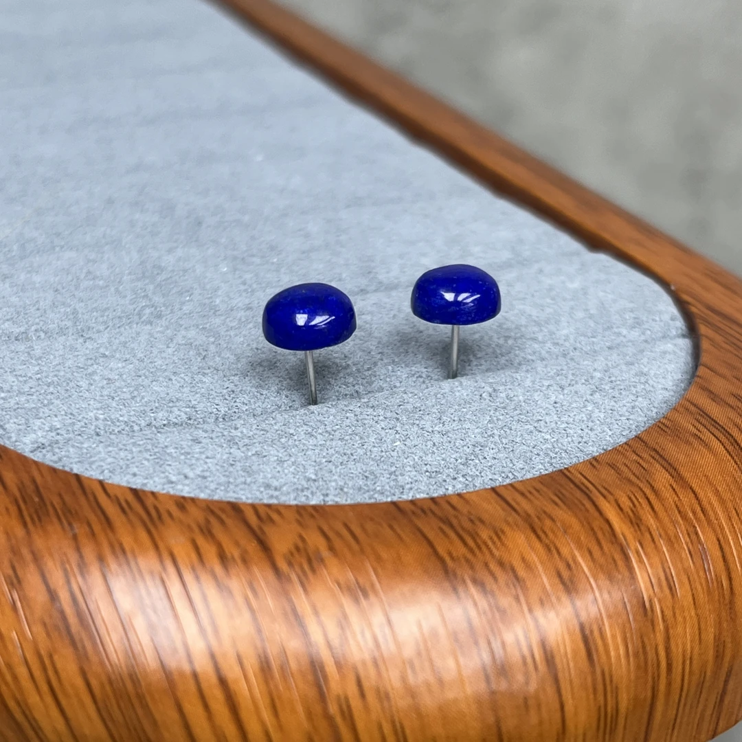 复古/青金石耳饰耳针S925银耳针小巧简约男女款百搭精致