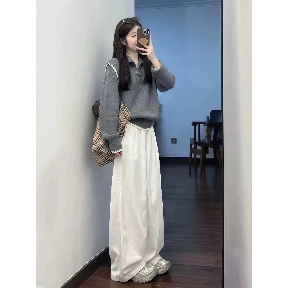 秋冬女装2025新款大方得体穿搭一整套巨好看高级感针织衫两件套装