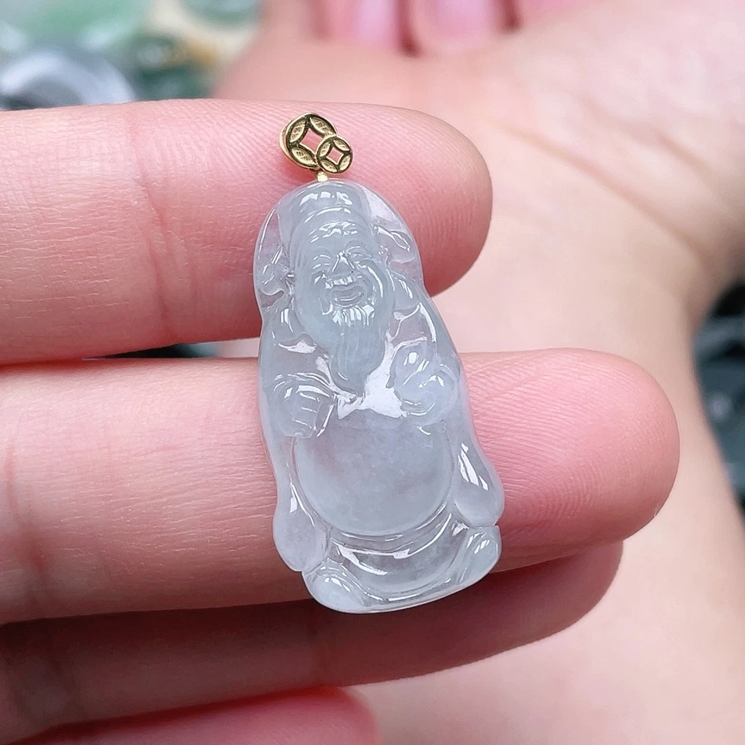 翡翠未镶嵌颈饰财神
