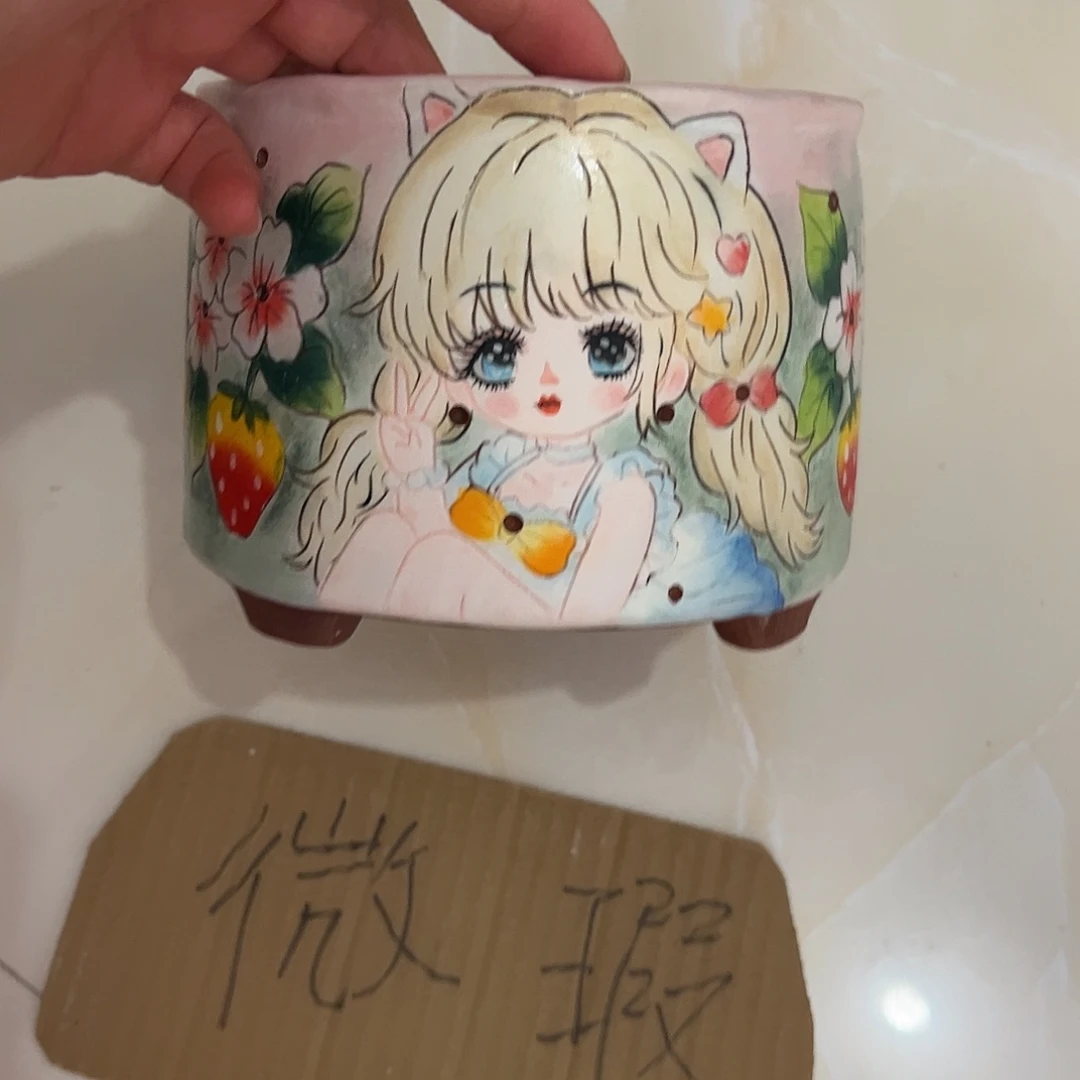 景德镇陶瓷花盆口12.5高11