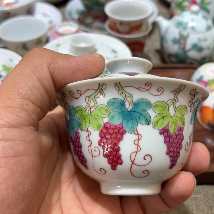 纯手绘精品盖碗杯