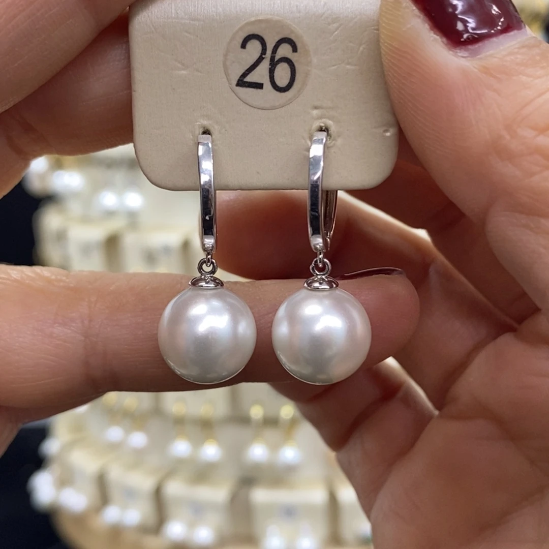 淡水珍珠耳饰银S925镶嵌