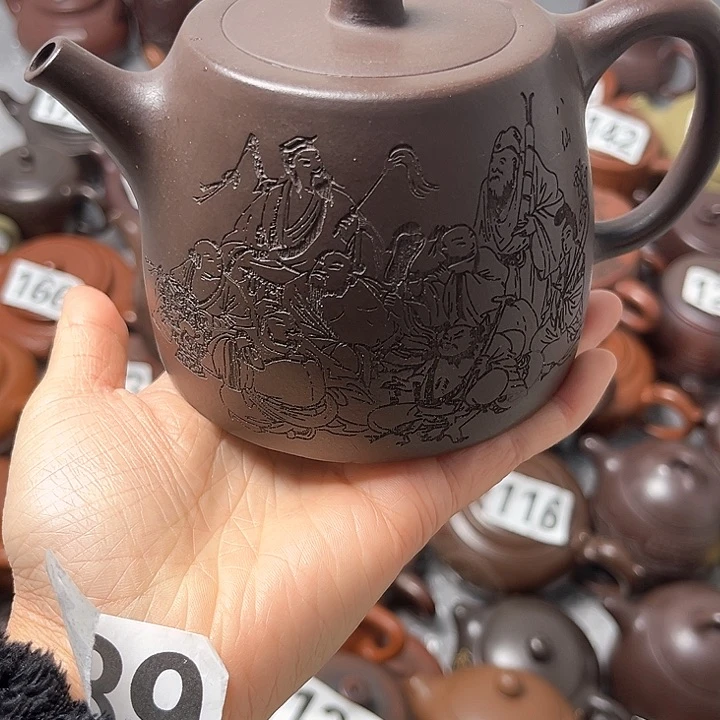 紫砂茶壶紫砂微瑕半手