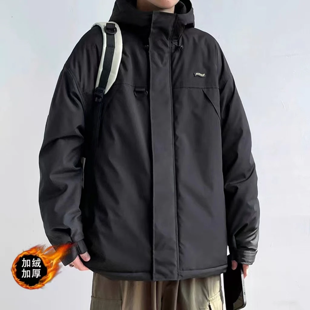 棉衣棉服连帽宽松标准男士运动百搭防风休闲加厚ins秋冬冲锋衣