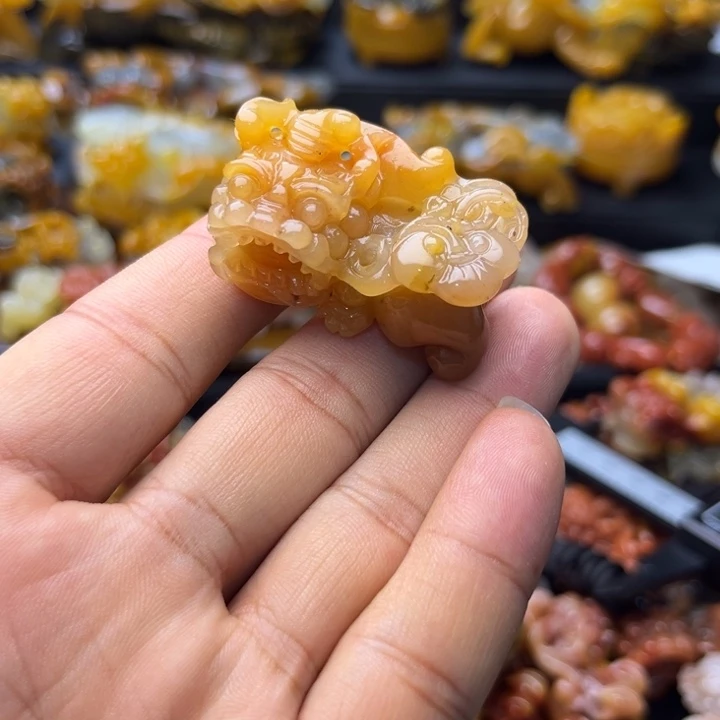 石英质玉（黄龙玉）未镶嵌颈饰