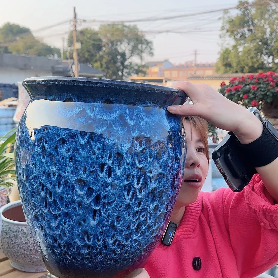 紫砂茶壶王嫂花盆1116-151高30口28