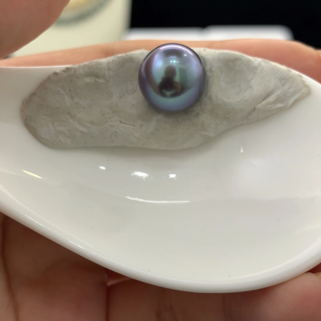 未镶嵌裸珠定制海水珍珠12mm电光蓝