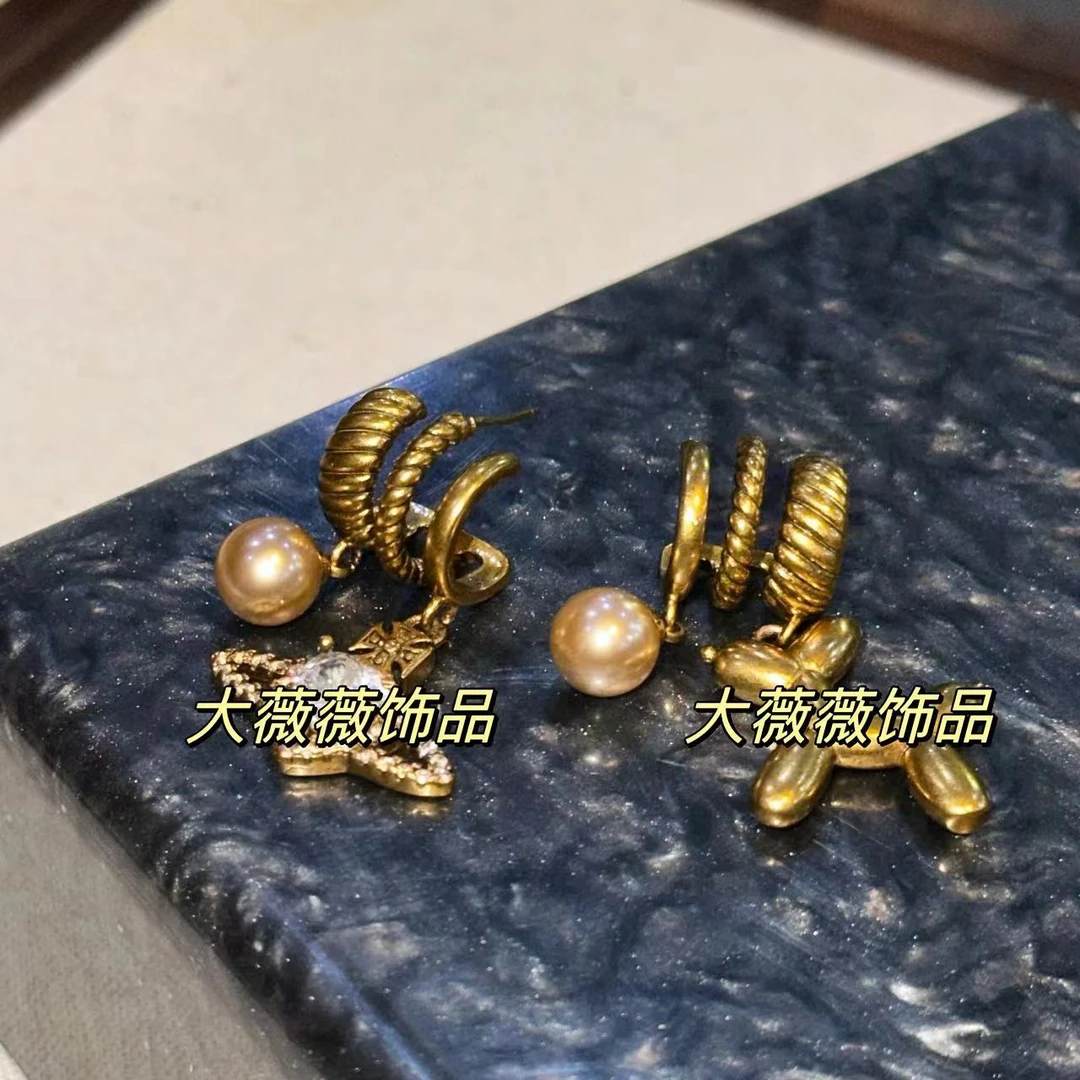 铜合金耳饰 土星木马不掉称耳饰-67021