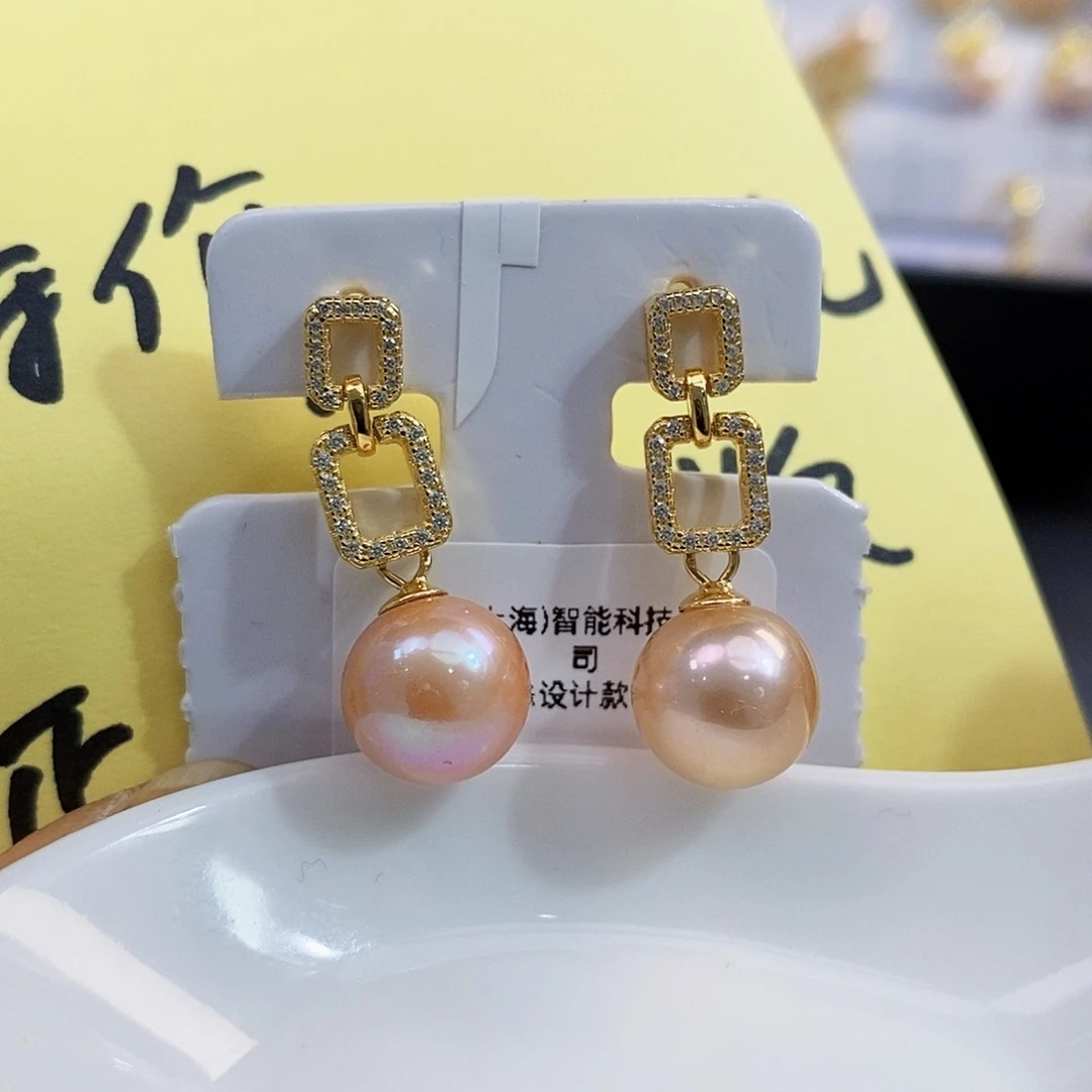 银S925镶嵌特价孤品清库存淡水极光珍珠淡水珍珠