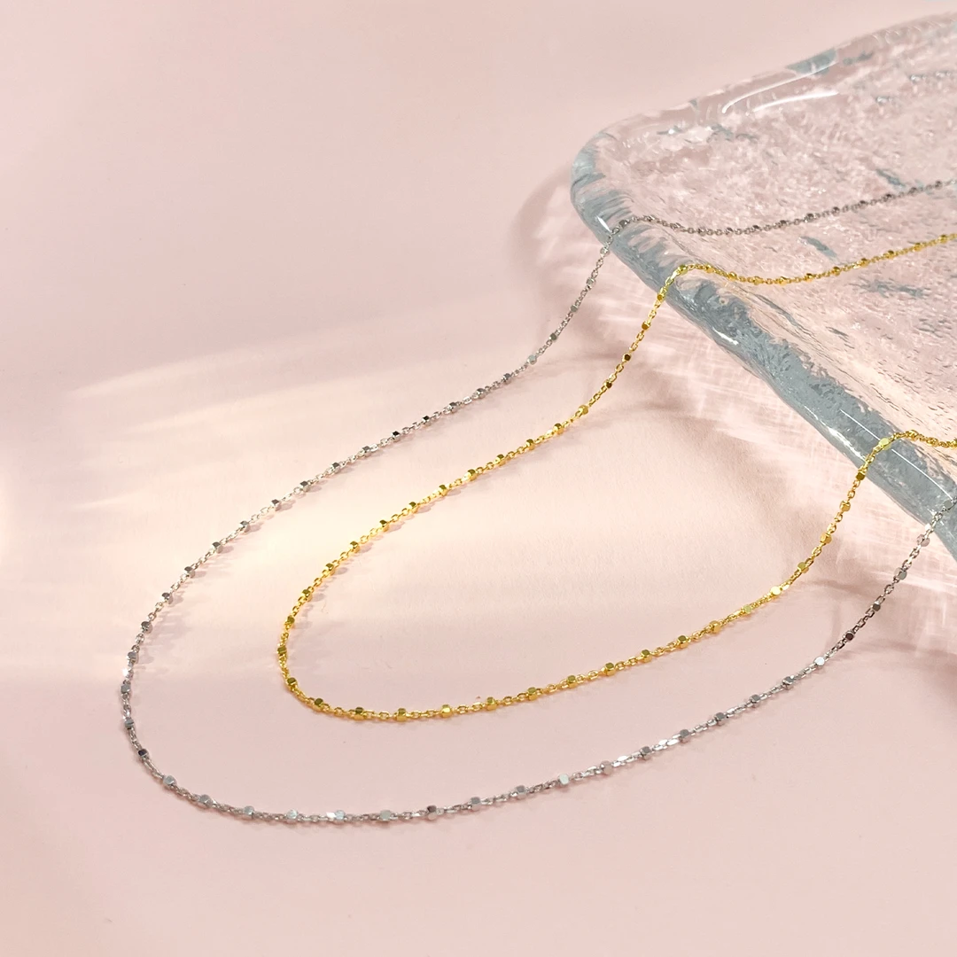 链子925银 【金漾玉润】2025爆款镭射爆闪项链锁骨链百搭高级感轻奢