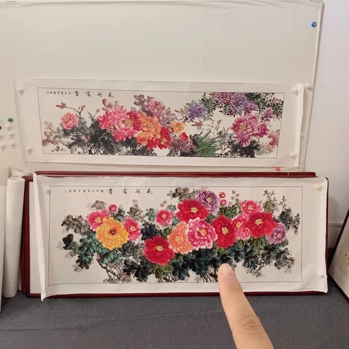 国画215*85尺寸带框包邮送货上门
