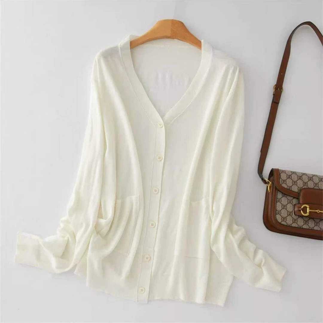 K2470 单排扣V领时尚打底开衫针织衫 1KS1871