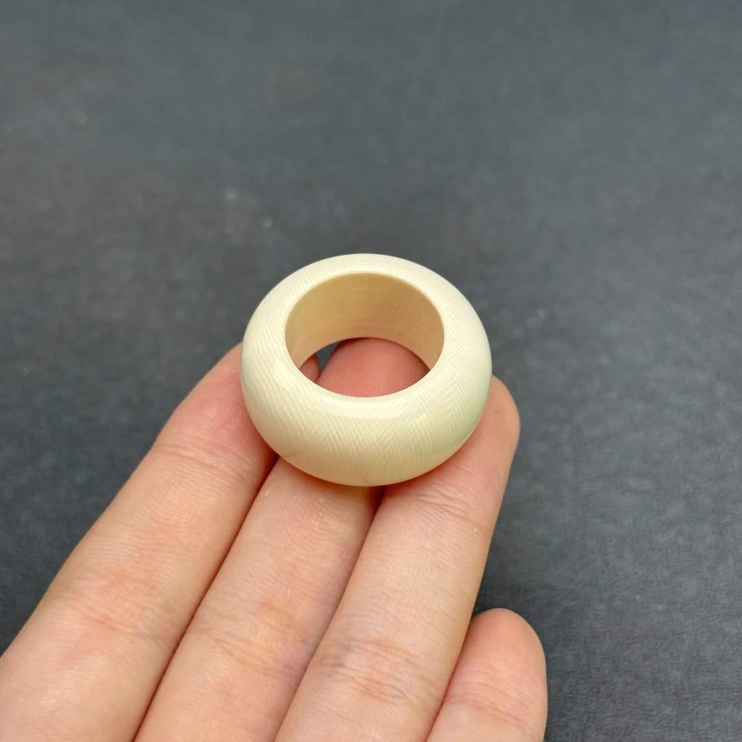 J4263天然猛犸牙 扳指 19.3*15mm支持鉴定 假一罚四