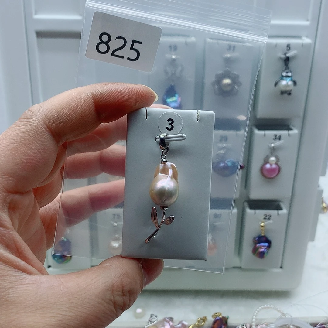 合金吊坠(不含链)淡水珍珠