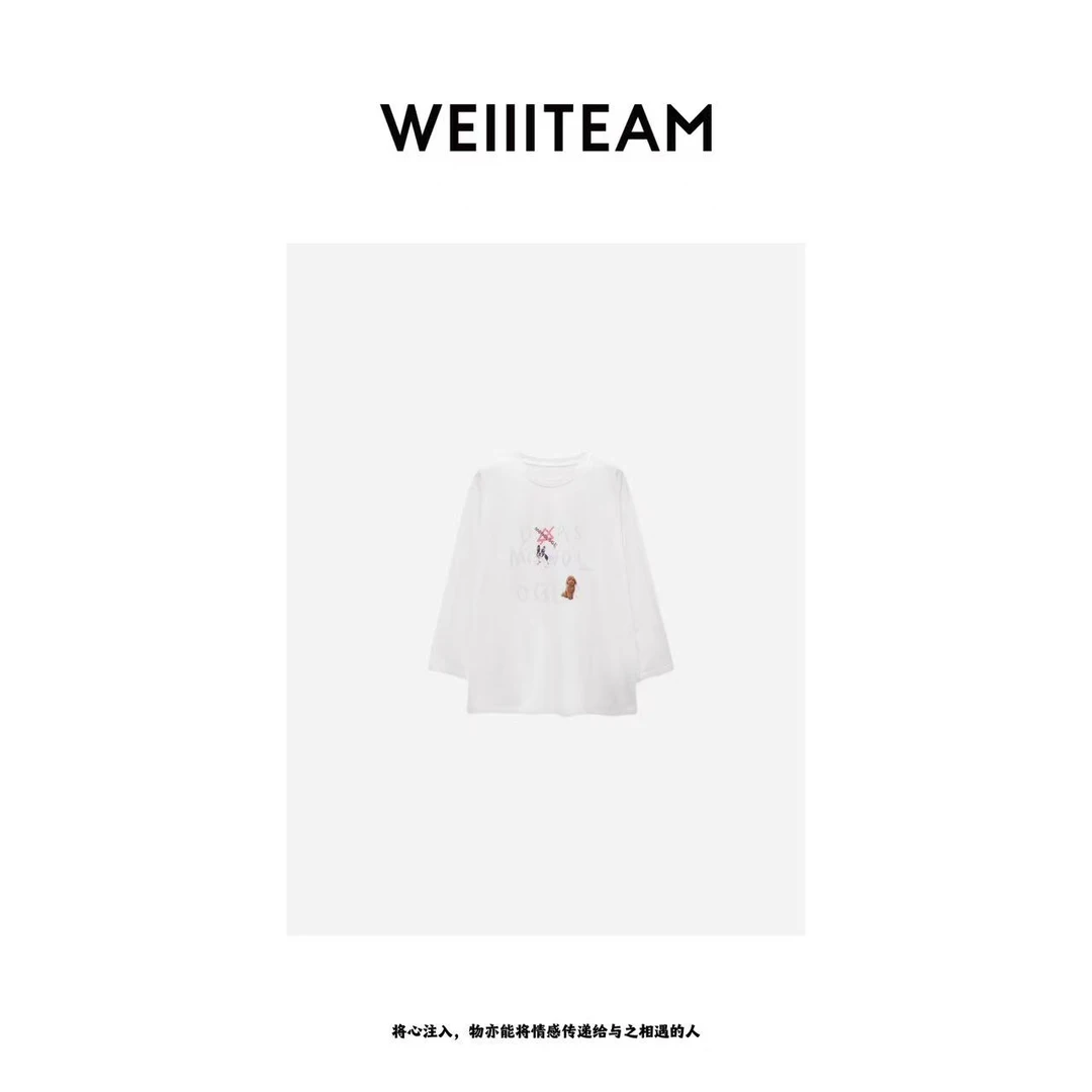 WEIIITEAM “花花小狗”字母圆领狗狗T恤   865175