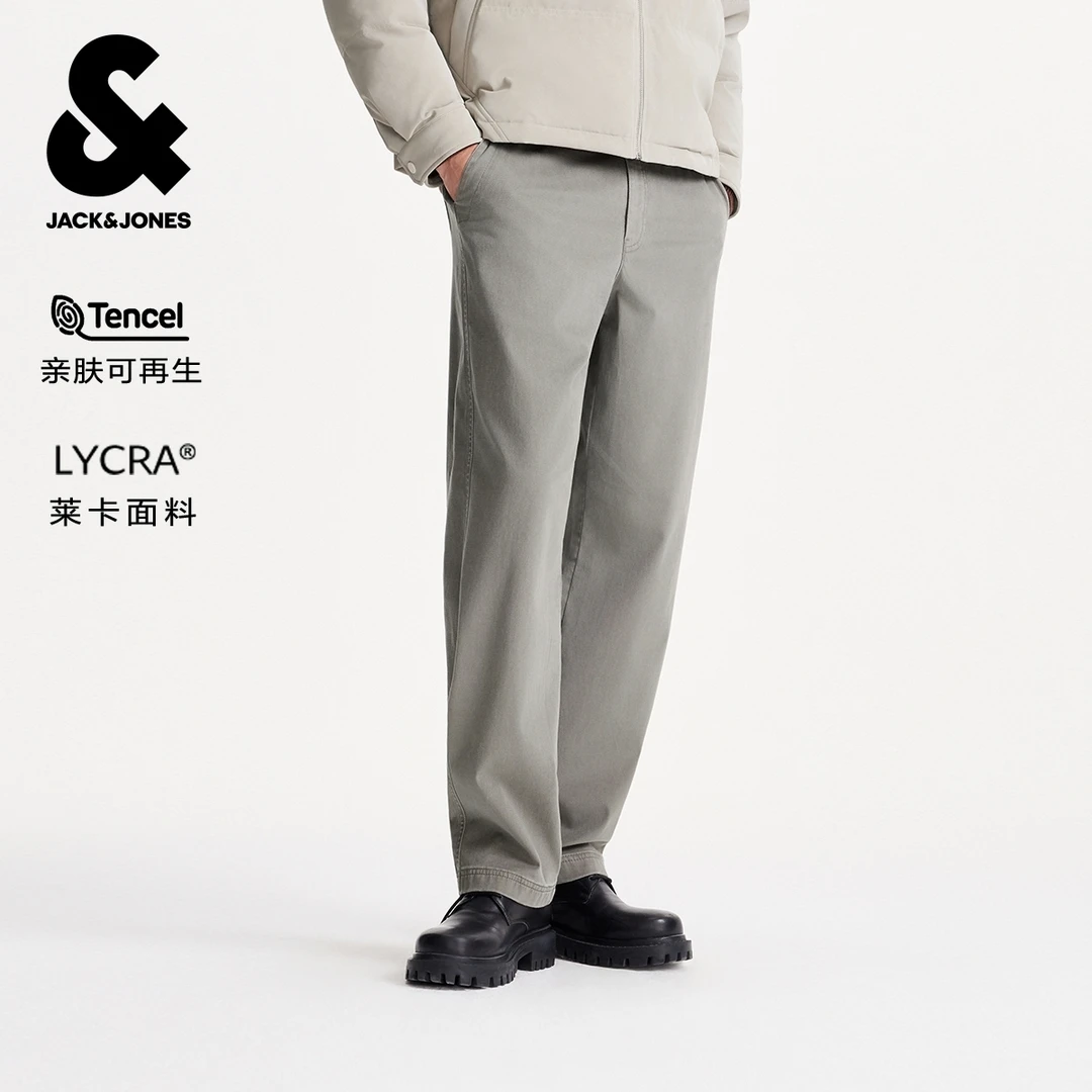 杰克琼斯男装冬季休闲宽松舒适2025年新款百搭直筒长裤裤子