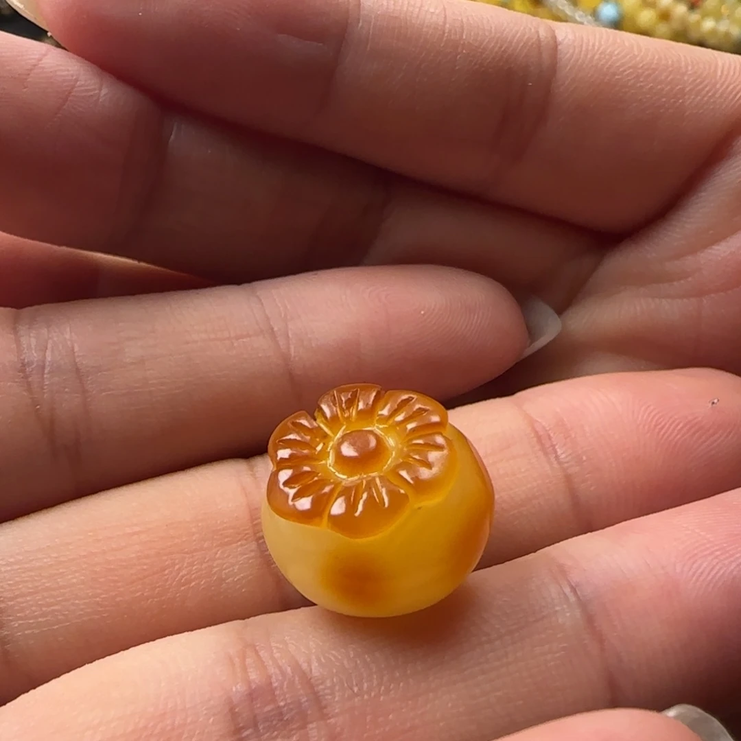 螺***白蜜蜡未镶嵌颈饰蜜蜡俏色柿子补差价链接