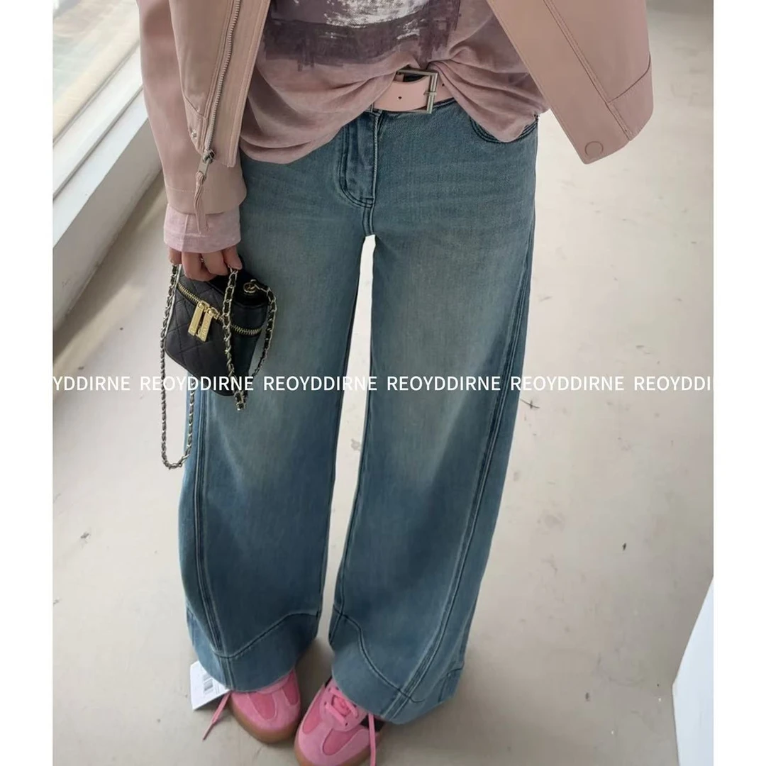 兔兔TUTU-【Reoyddirne】25早春爆款洗水阔腿宽松直筒牛仔裤115315