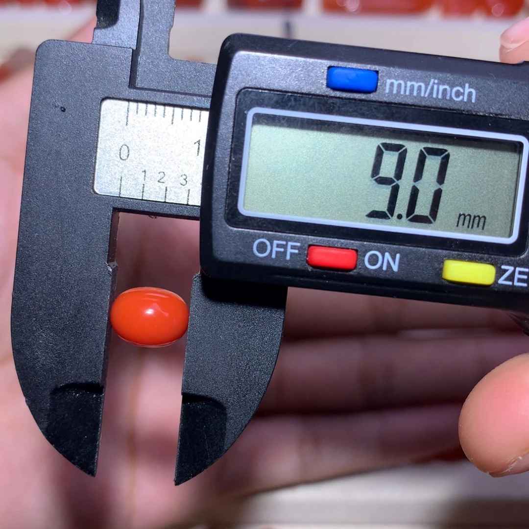 南红玛瑙未镶嵌隔珠9×6.6柿子满肉微微微纹