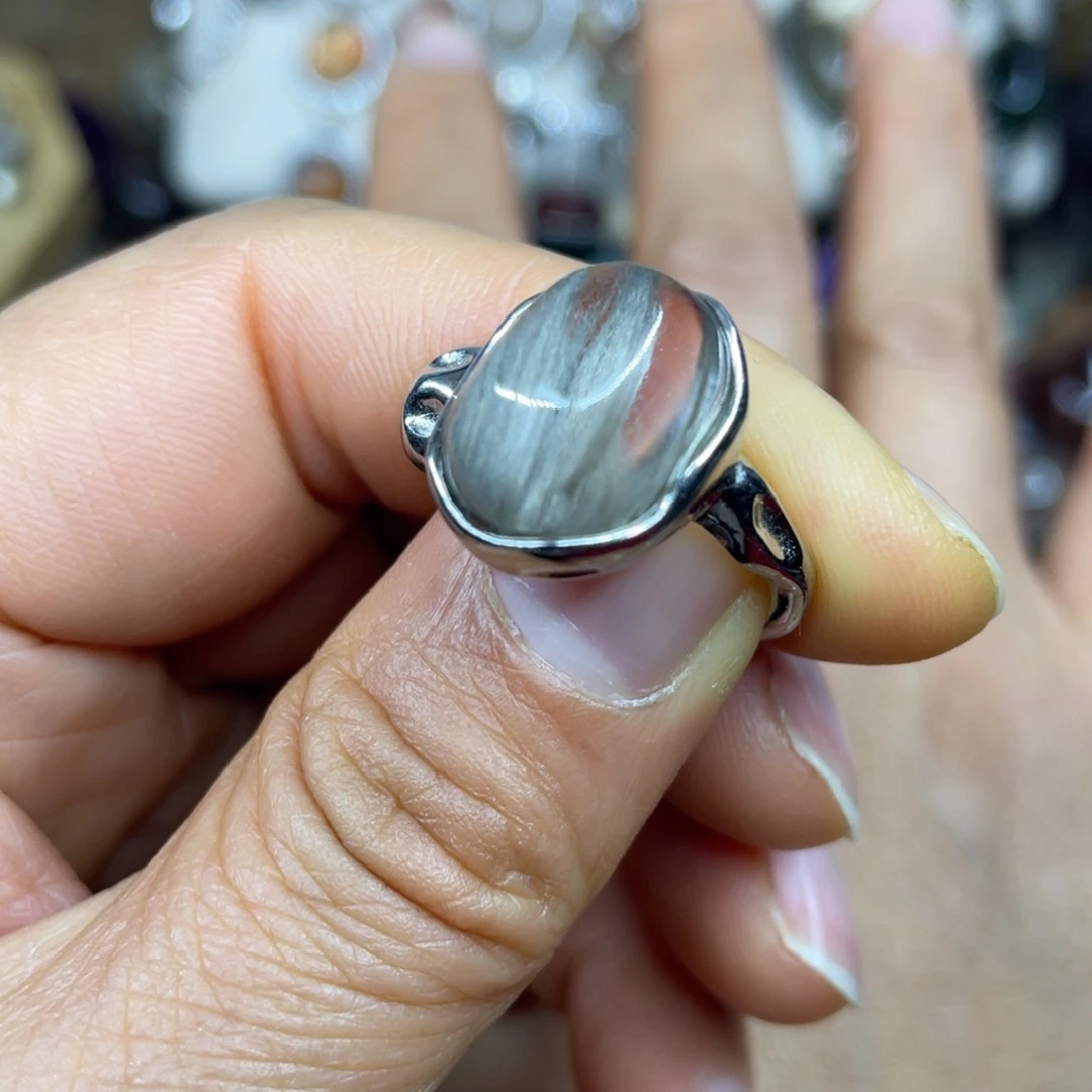 【闪购商品】银S925镶嵌珠宝半成品水晶戒指