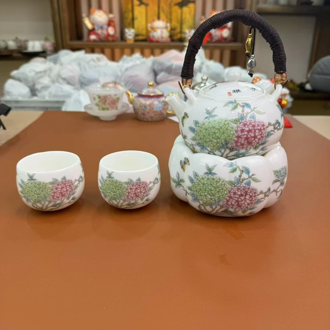 zh2674-绣球花一壶两杯加底座