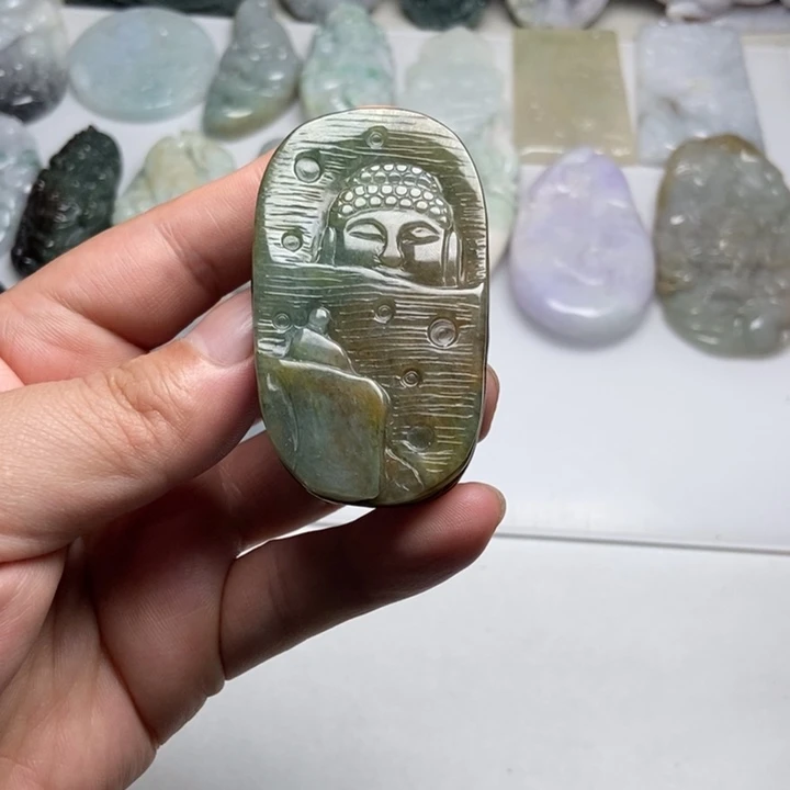 翡翠未镶嵌颈饰求佛问道19