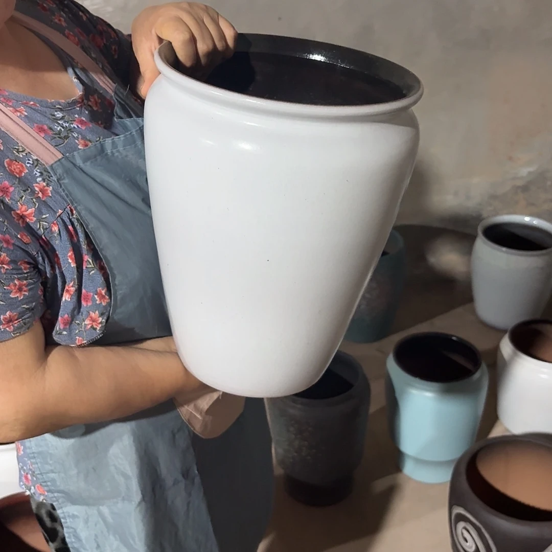 紫砂花盆口25高33