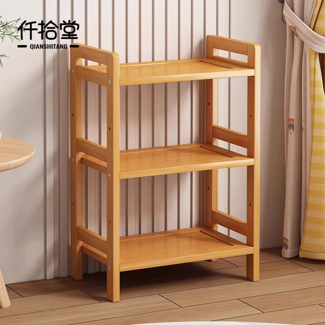 置物架多层收纳架客厅楠竹落地书架桌下小型茶叶架鞋架子多层家用