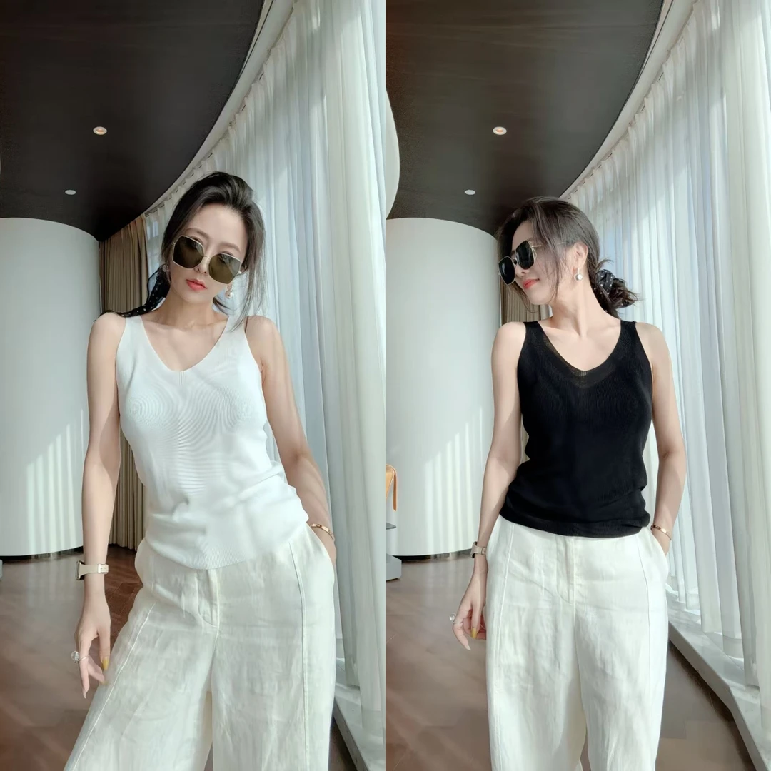 LAU+【 巴黎夜色】 定制面料 百搭 欧美 设计师款 纯色背心