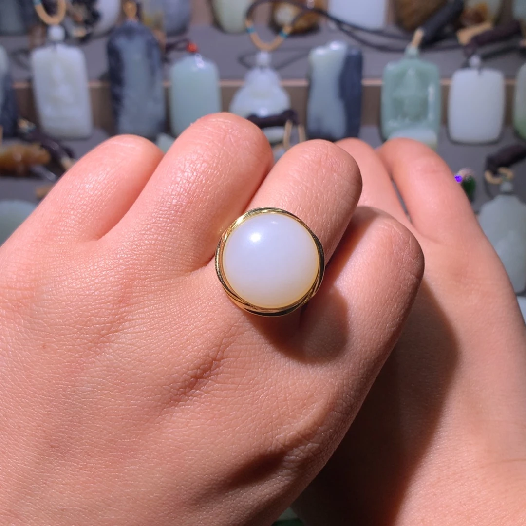 和田玉银S925镀金镶嵌颈饰