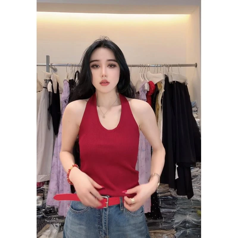 香香老板娘定制挂脖吊带上衣#3255