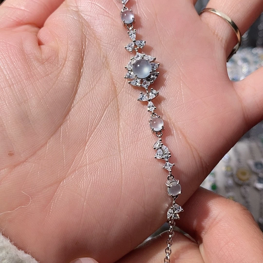 翡翠银S925镶嵌手链