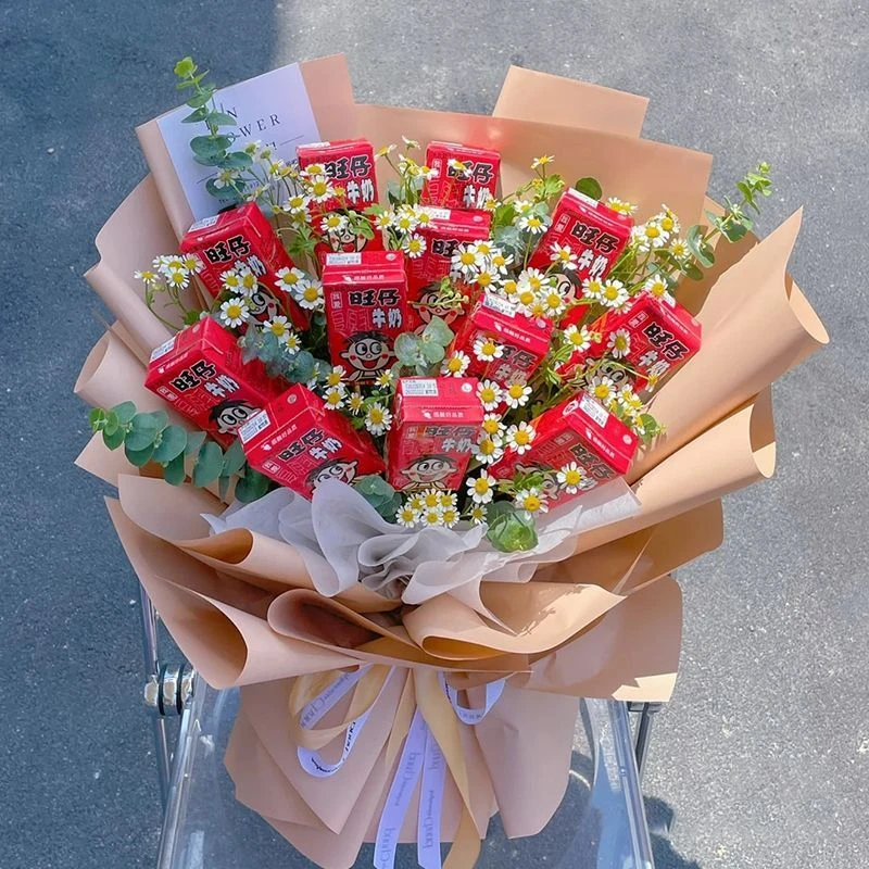 【运气旺旺】13瓶旺仔搭配洋甘菊鲜花花束送恋人送爱人花店送花上门