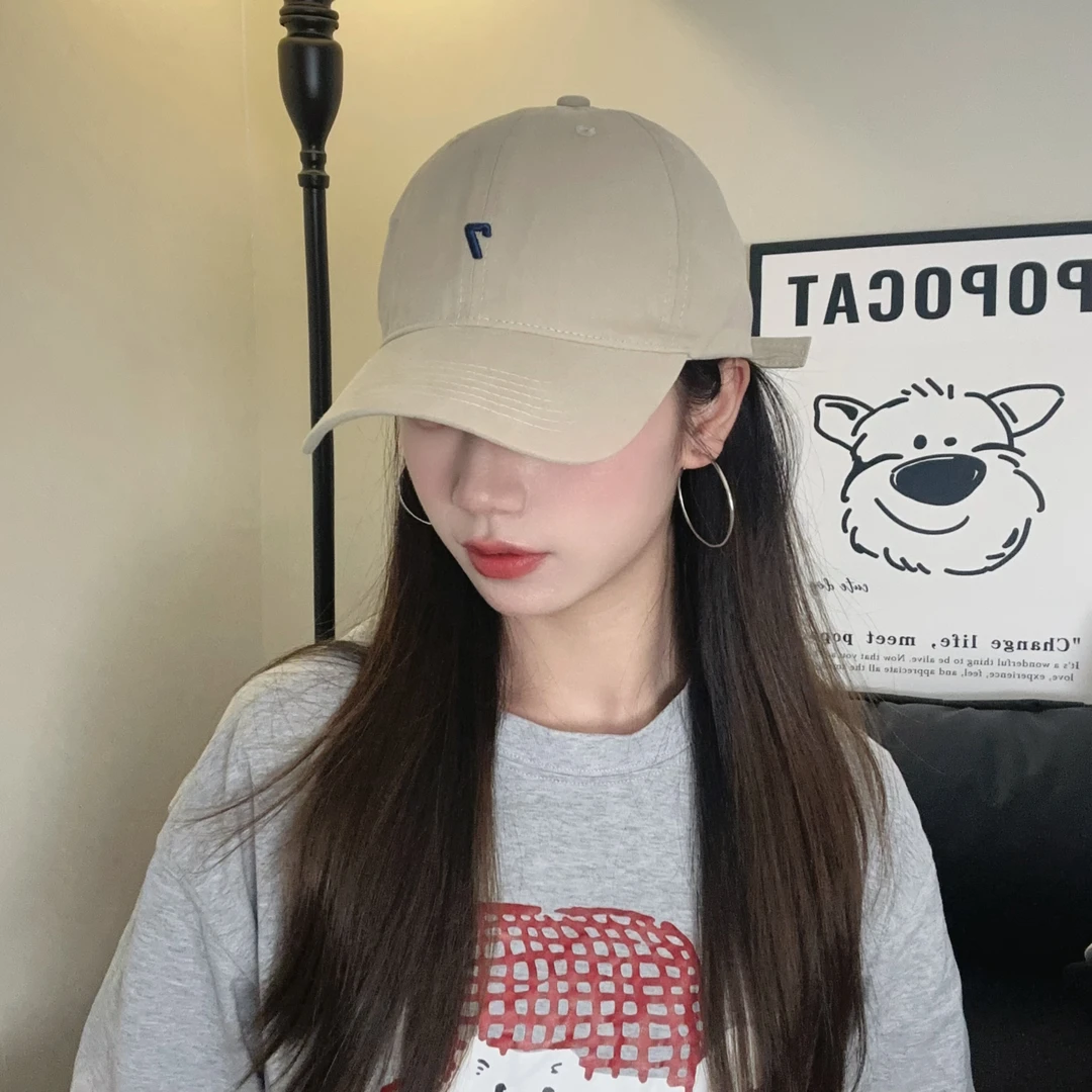 【小7标】棒球帽休闲百搭数字刺绣款软顶鸭舌帽水洗运动帽子遮阳帽