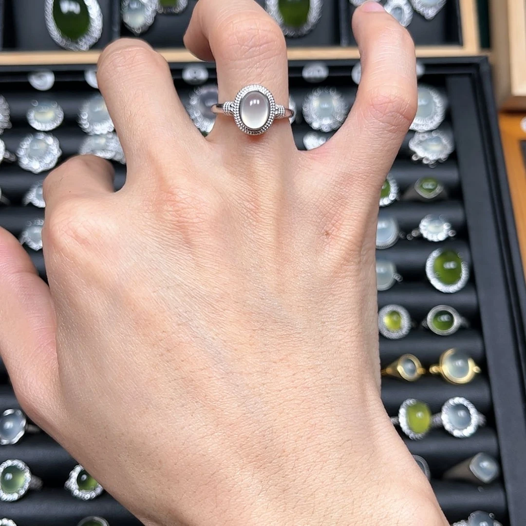 【闪购商品】岫玉戒指银S925镶嵌X*.岫玉