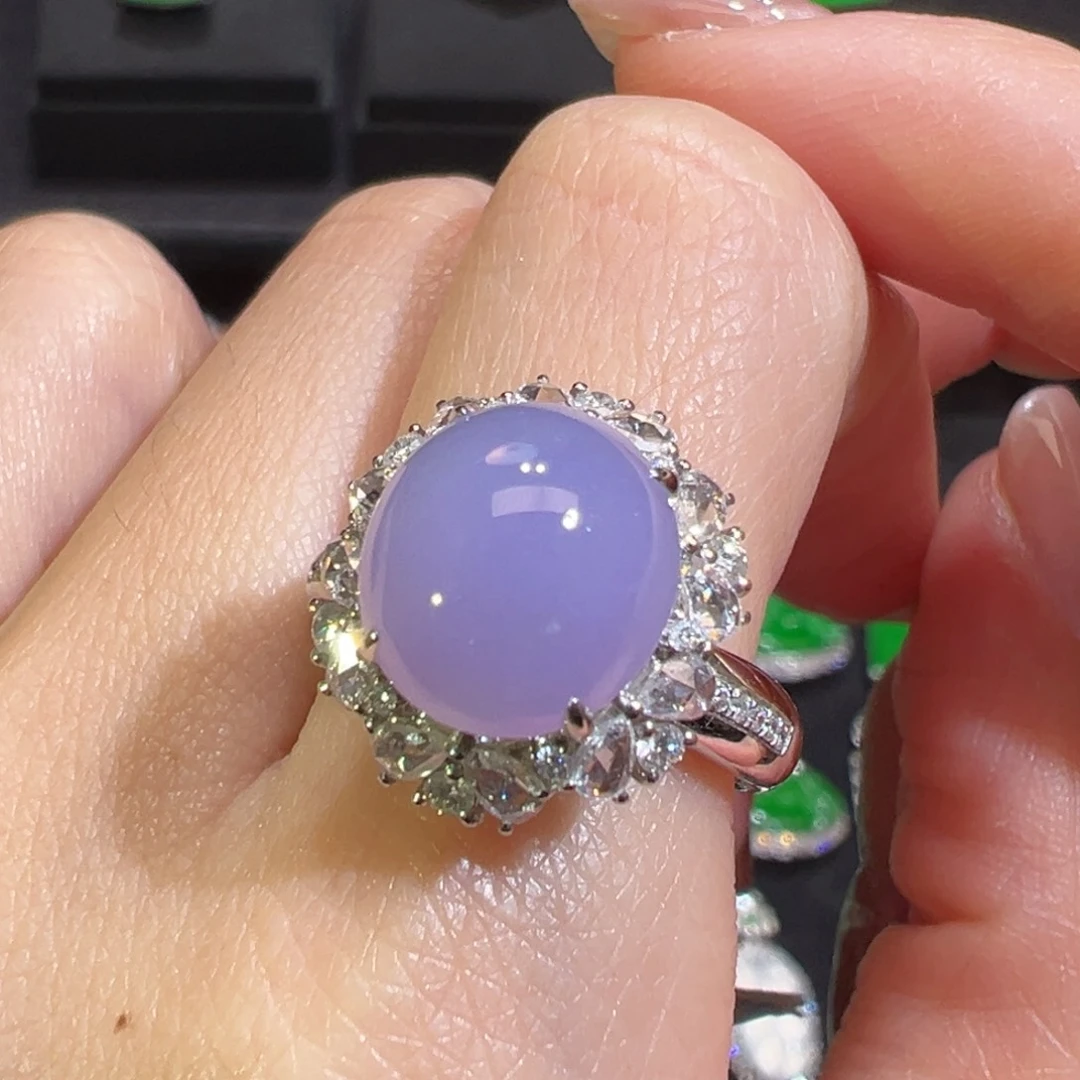 翡翠戒指18K金镶嵌收到货48小时鉴赏期