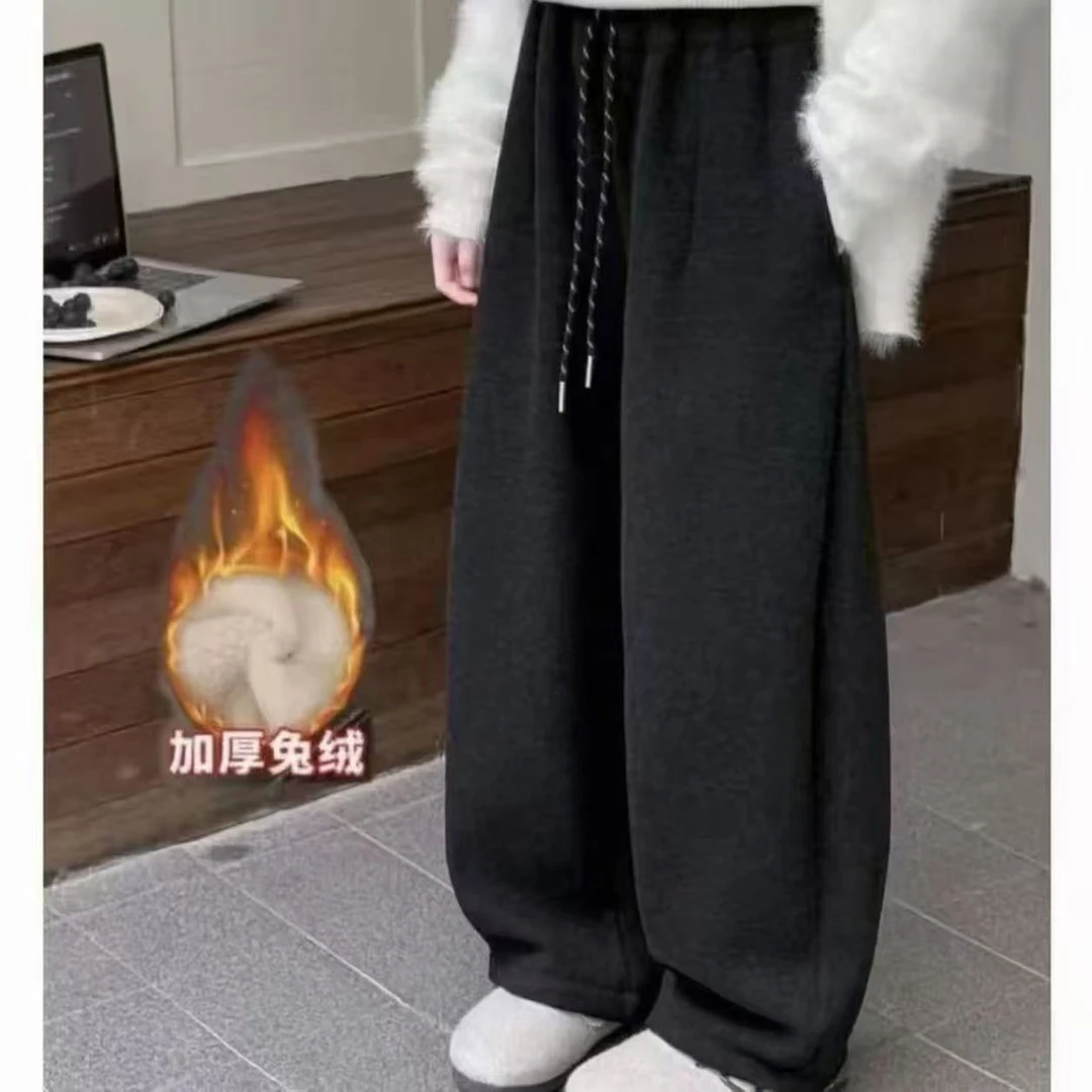 女童2025新版糯米裤升级版亲子款保暖仿兔毛百搭儿童加绒裤子