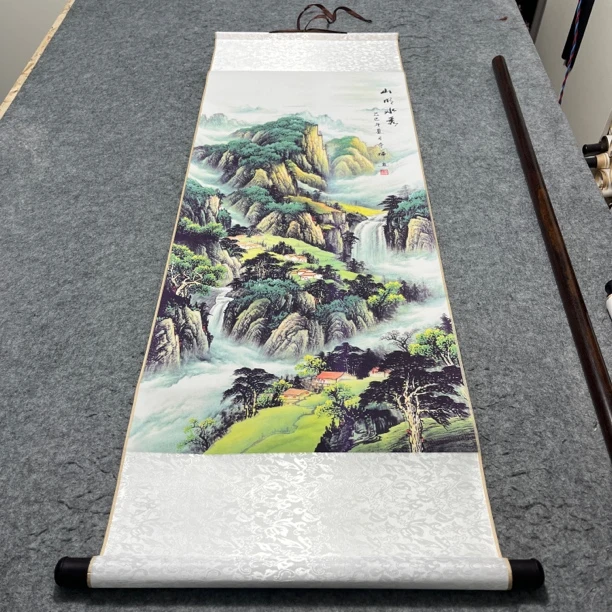 【现代高清微喷装饰画】山明水秀（宽45，高140）