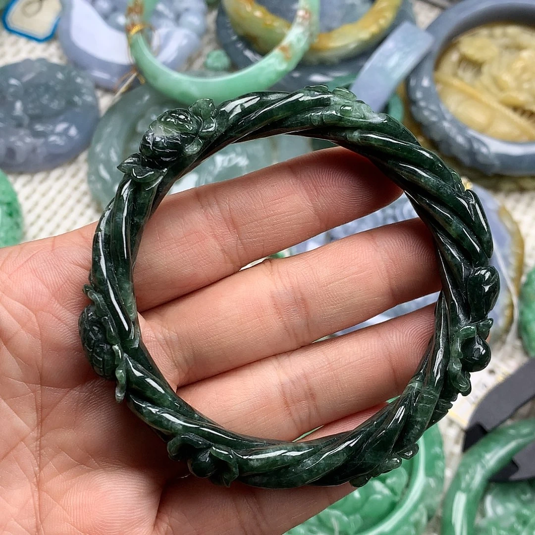 翡翠未镶嵌手镯天然翡翠