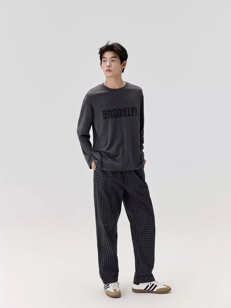 男士476莫代尔棉可外穿睡衣家居服套装秋